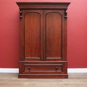 x SOLD Antique Australian Cedar Gentleman's Press, 2 Door Wardrobe Blanket Box Base B10741